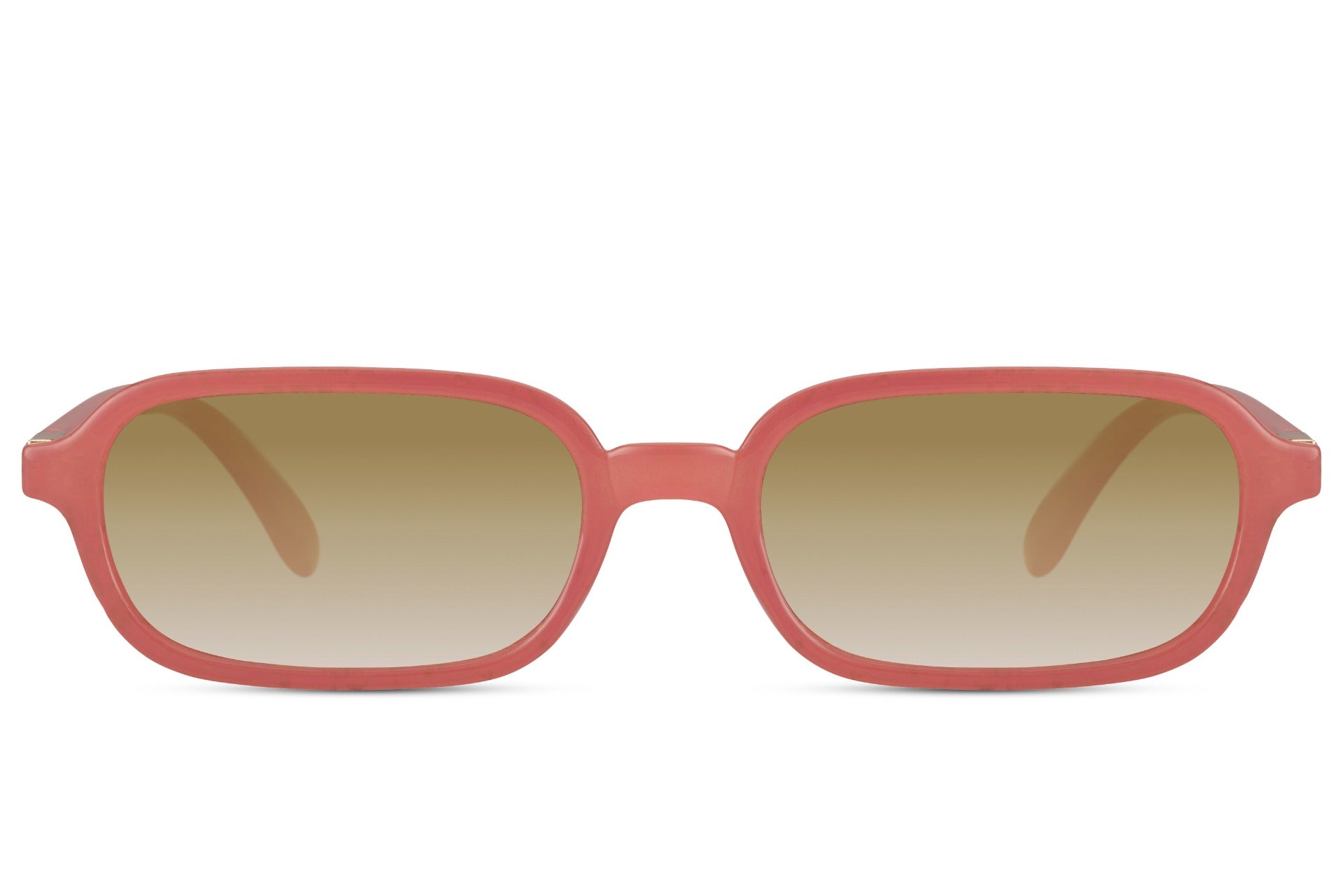 Sleek rectangle sunglasses with pink frame and light lenses by Sunglass Station, lightweight unisex eyewear for everyday wear