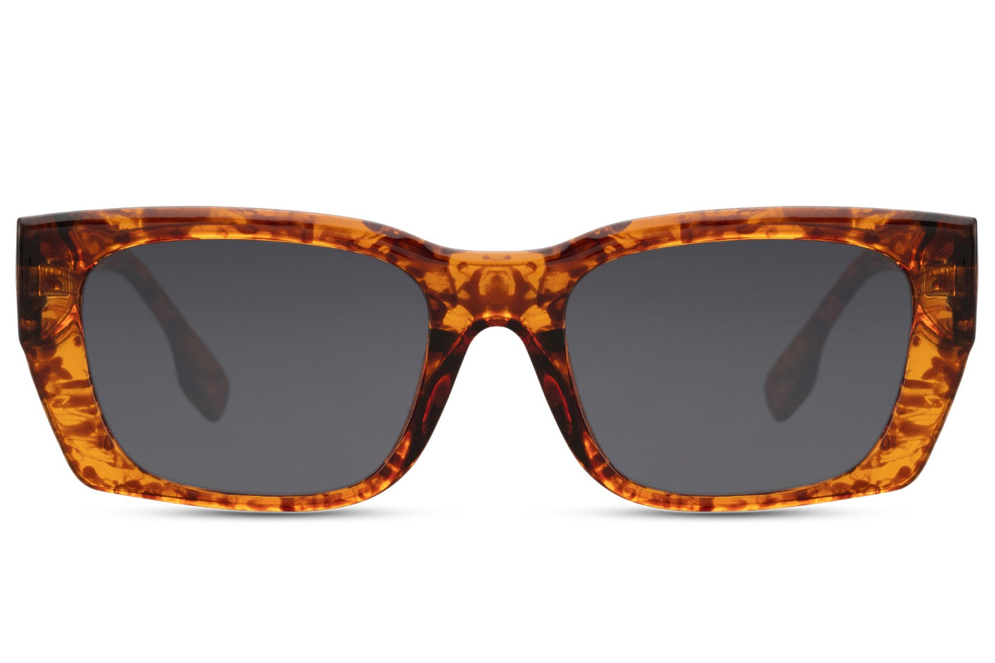 Rectangle sunglasses with tortoiseshell frame and dark lenses by Sunglass Station, elegant unisex eyewear inspired by Parisian style fashion, available online with free shipping across the UK and Europe