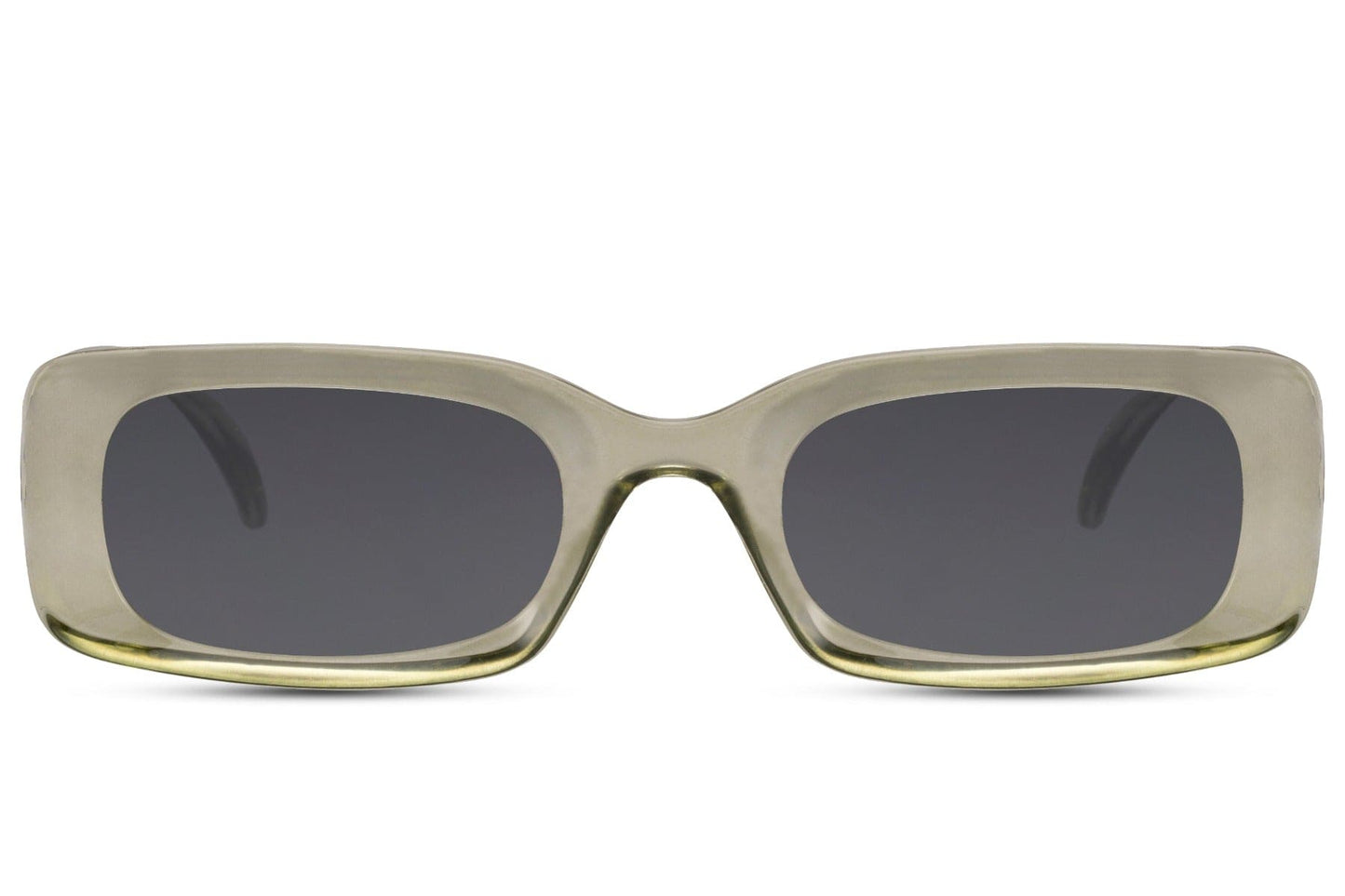 Trending rectangle sunglasses with translucent frame and dark lenses by Sunglass Station, minimalist eyewear with a contemporary finish