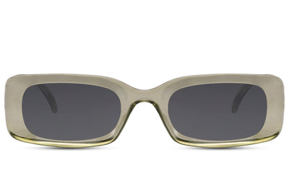 Trending rectangle sunglasses with translucent frame and dark lenses by Sunglass Station, minimalist eyewear with a contemporary finish