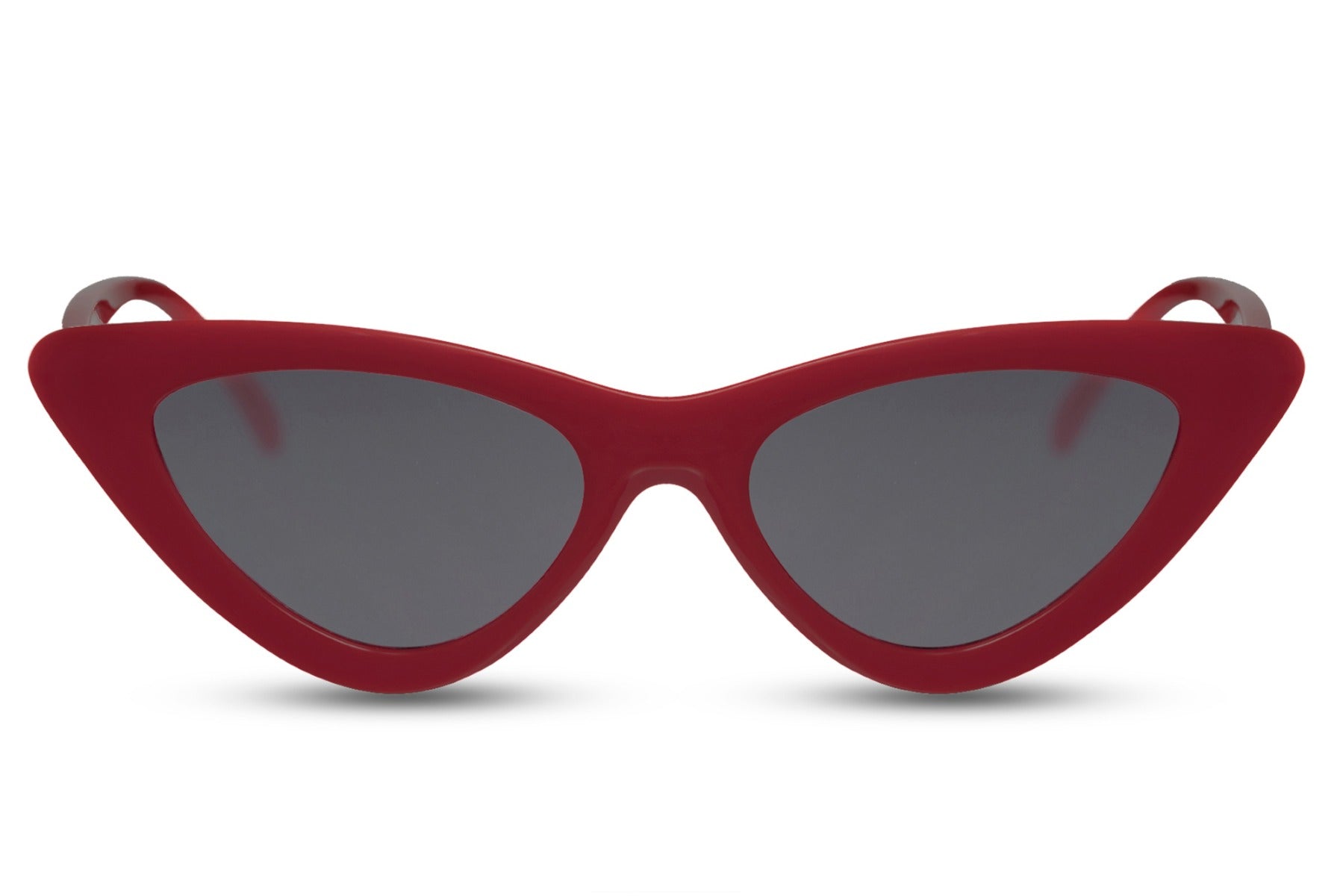 Red cat eye sunglasses with vibrant frame design and tinted lenses for a stylish look