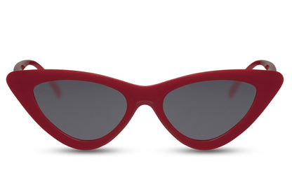 Red cat eye sunglasses with vibrant frame design and tinted lenses for a stylish look