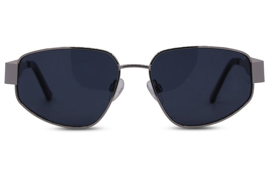 Retro aviator sunglasses with blue lenses inspired by vintage style, ideal for men’s fashion, travel looks, and relaxed outfits