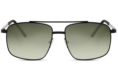 Retro metal aviator sunglasses with green lenses by Sunglass Station, lightweight unisex eyewear inspired by classic styles