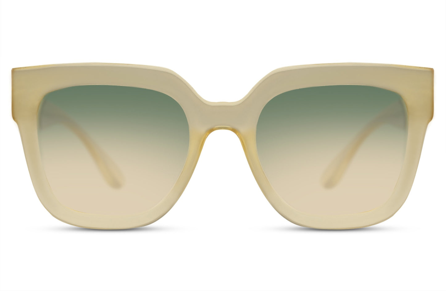 Retro oversized sunglasses with green tinted lenses and classic frame, offering stylish eye protection and comfortable all-day wear