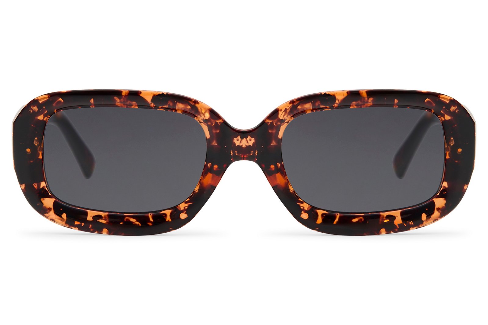 Retro rectangle sunglasses with tortoiseshell frame and gradient lenses by Sunglass Station, stylish unisex design inspired by timeless fashion trends