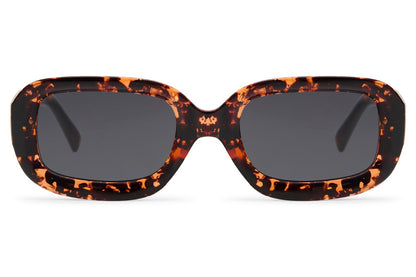 Retro rectangle sunglasses with tortoiseshell frame and gradient lenses by Sunglass Station, stylish unisex design inspired by timeless fashion trends