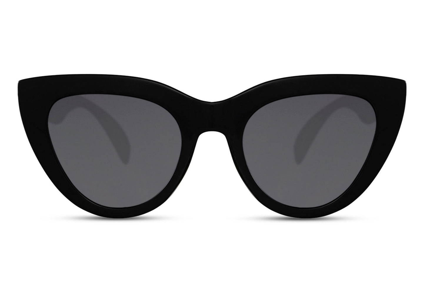 Retro Revival cat eye sunglasses with bold black frame and dark lenses, inspired by vintage silhouettes reimagined for modern everyday style with UV protection