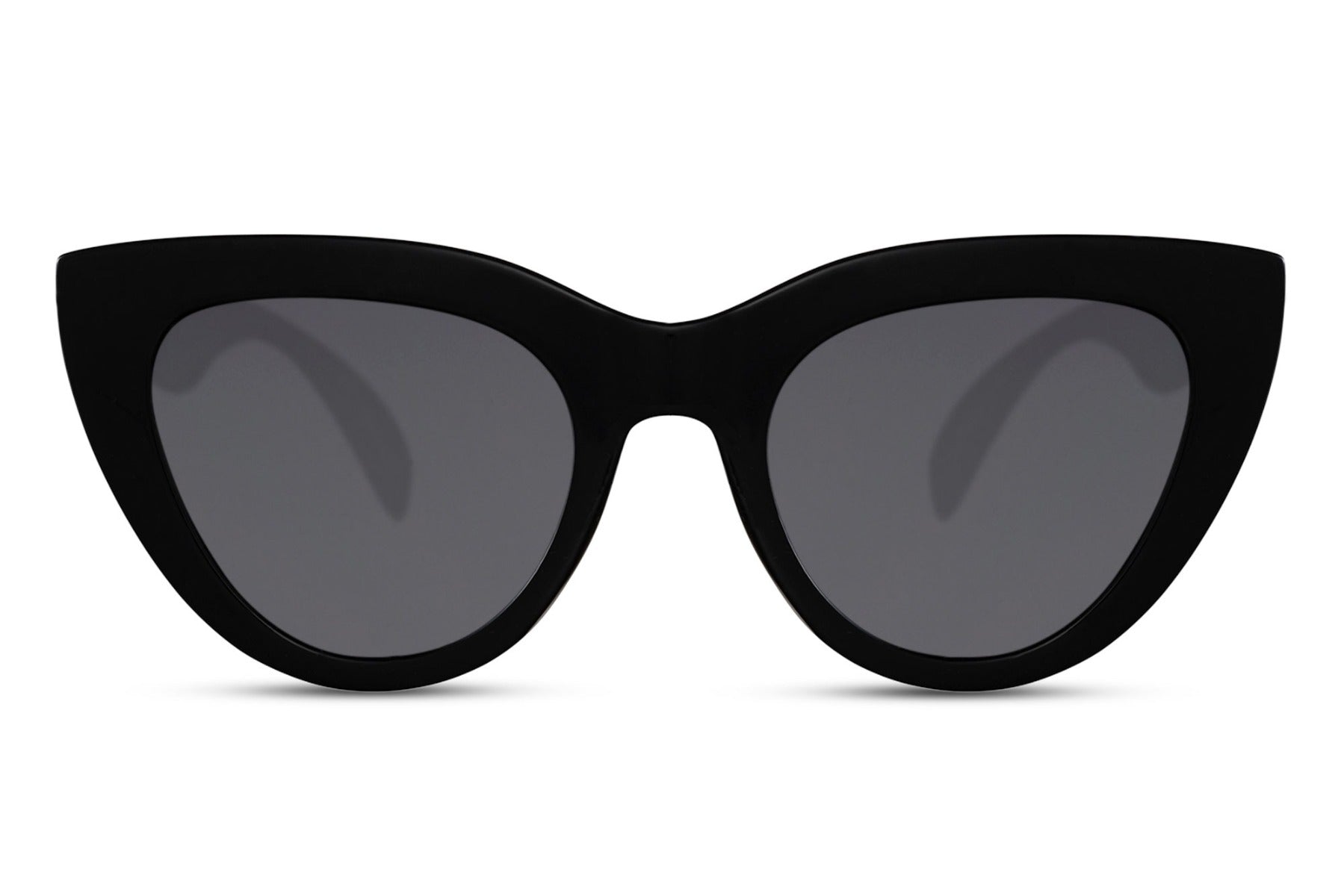 Retro Revival cat eye sunglasses with bold black frame and dark lenses, inspired by vintage silhouettes reimagined for modern everyday style with UV protection
