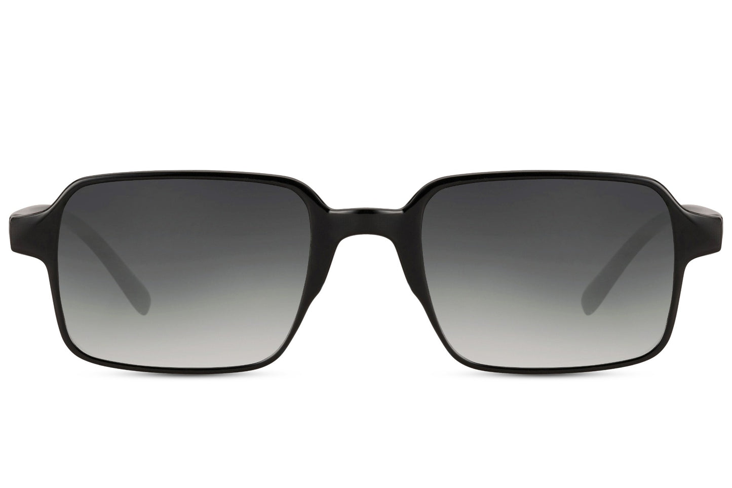 Men’s sleek frame rectangle sunglasses with black frame and grey gradient lenses by Sunglass Station, modern minimalist eyewear designed for everyday comfort, available online with free shipping across the UK and Europe