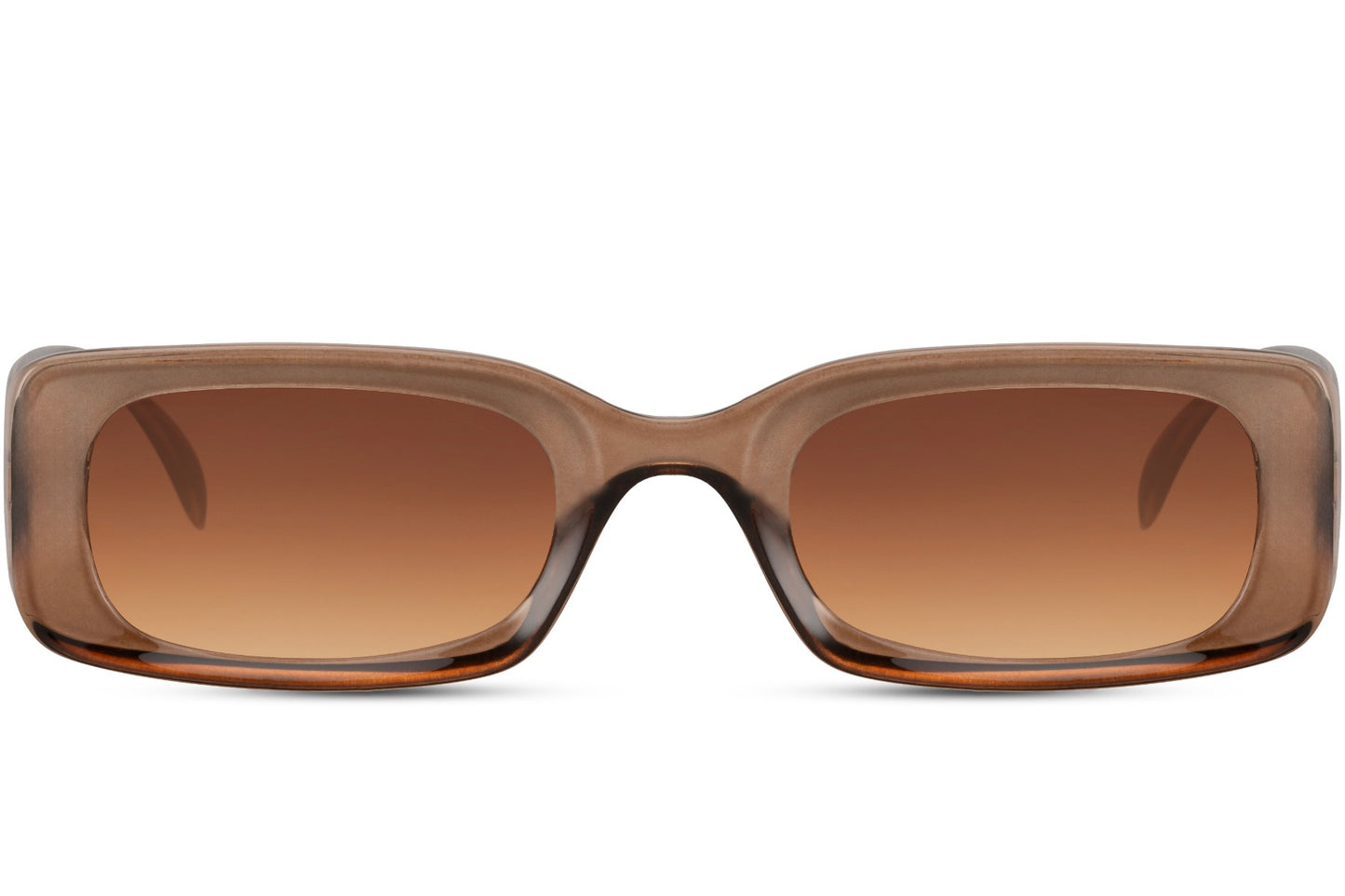 Sleek rectangle sunglasses with brown gradient lenses by Sunglass Station, trending unisex eyewear designed for a clean and contemporary style