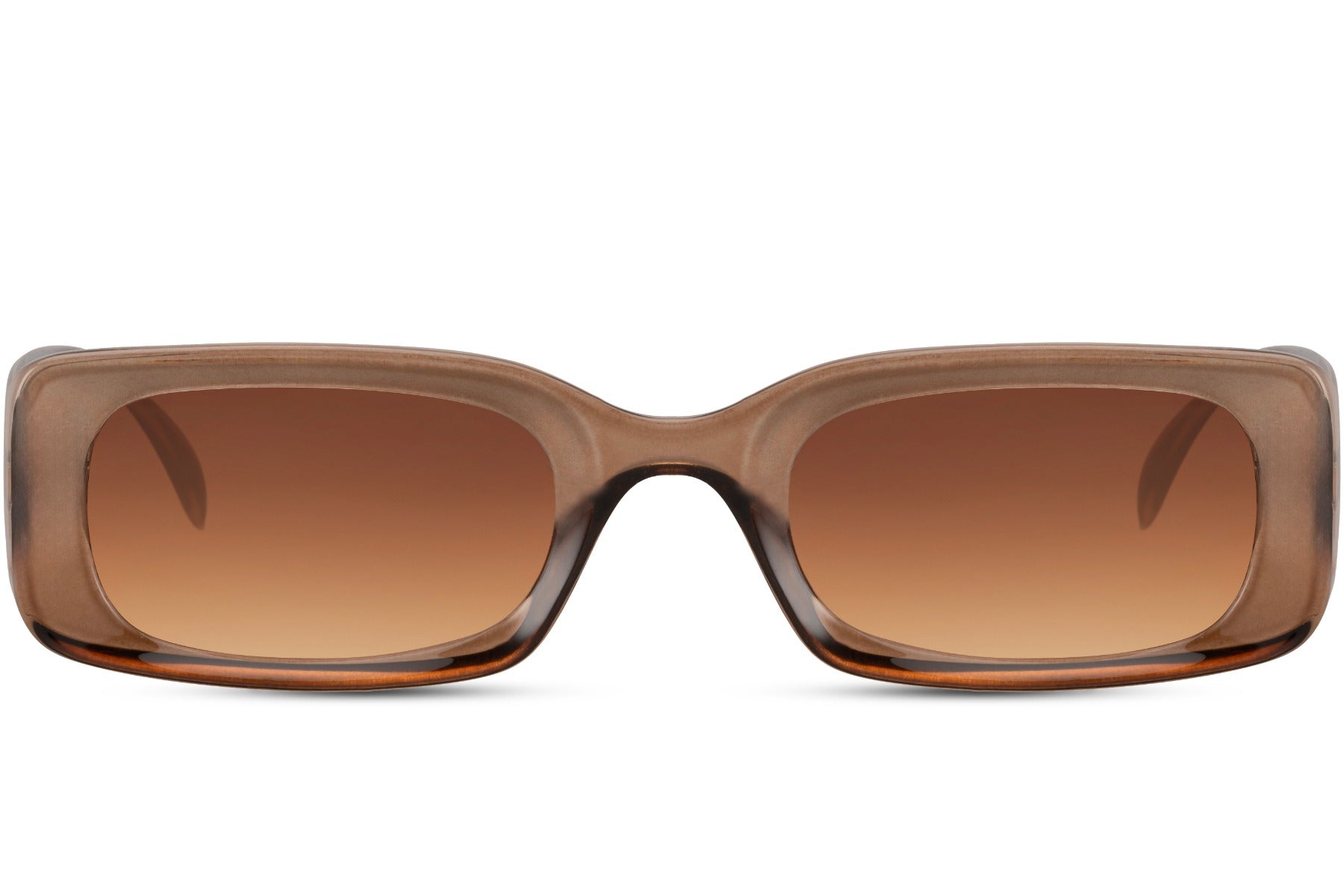 Sleek rectangle sunglasses with brown gradient lenses by Sunglass Station, trending unisex eyewear designed for a clean and contemporary style