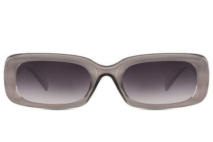 Trending sleek rectangle sunglasses with grey frame and gradient lenses by Sunglass Station, modern eyewear designed for everyday comfort