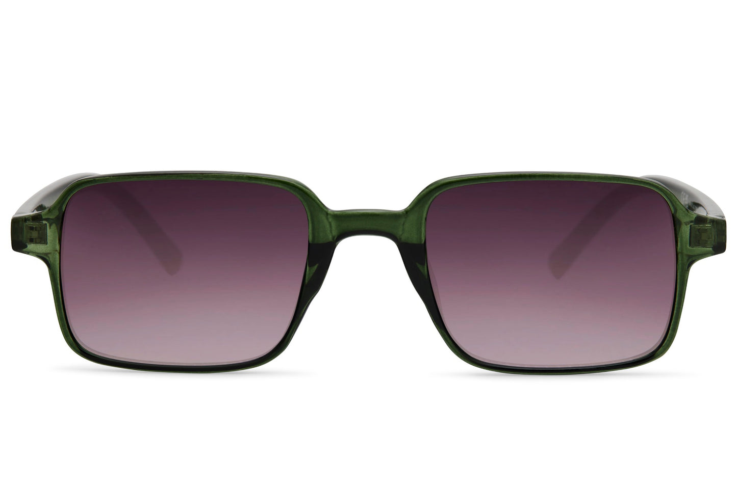 Sleek rectangle sunglasses with purple gradient lenses and black frame by Sunglass Station, bold yet minimal men’s eyewear with a contemporary edge