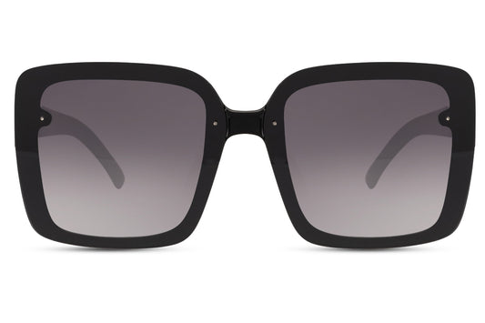 Smokey black oversized sunglasses with square frame and tinted lenses, UV400 protection sunglasses for women perfect for everyday wear, driving and modern street style