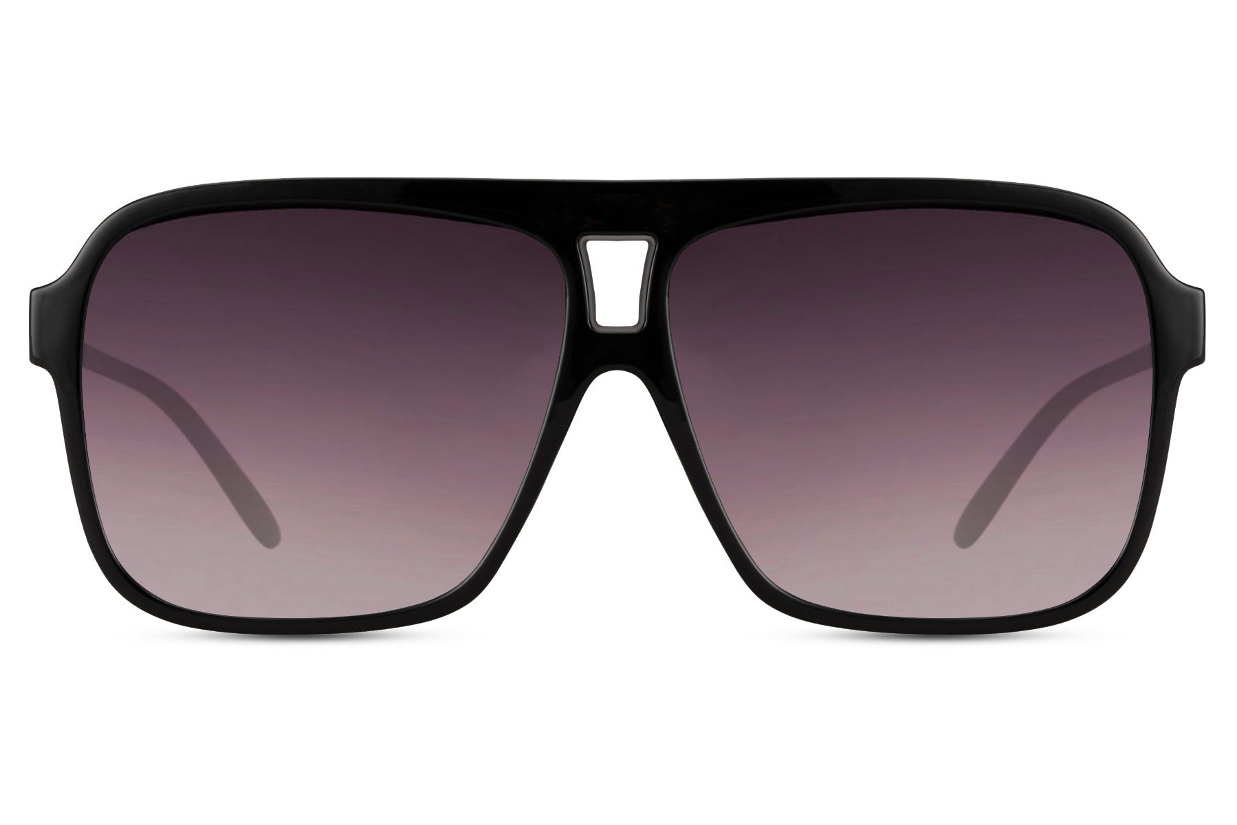 Smokey purple tinted oversized aviator sunglasses offering a bold modern look for streetwear and casual outfits