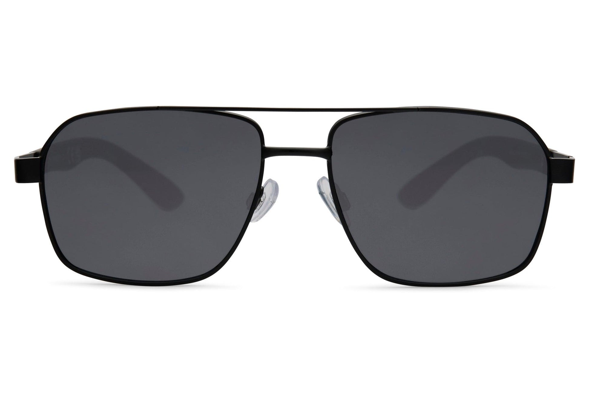 Spain retro aviator sunglasses with black frame and dark lenses, inspired by European street style and modern everyday wear