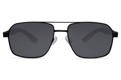 Spain retro aviator sunglasses with black frame and dark lenses, inspired by European street style and modern everyday wear