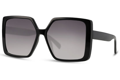 Square oversized black sunglasses with bold frame design, trendy women sunglasses for everyday fashion, travel and summer wear