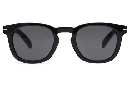 Sustainable square sunglasses for men with lightweight recycled material frame and everyday comfort fit