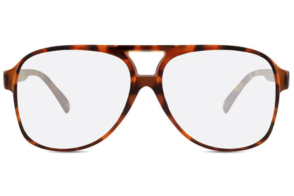 Tortoiseshell aviator glasses with blue light protection, combining stylish design with functionality for office and home use