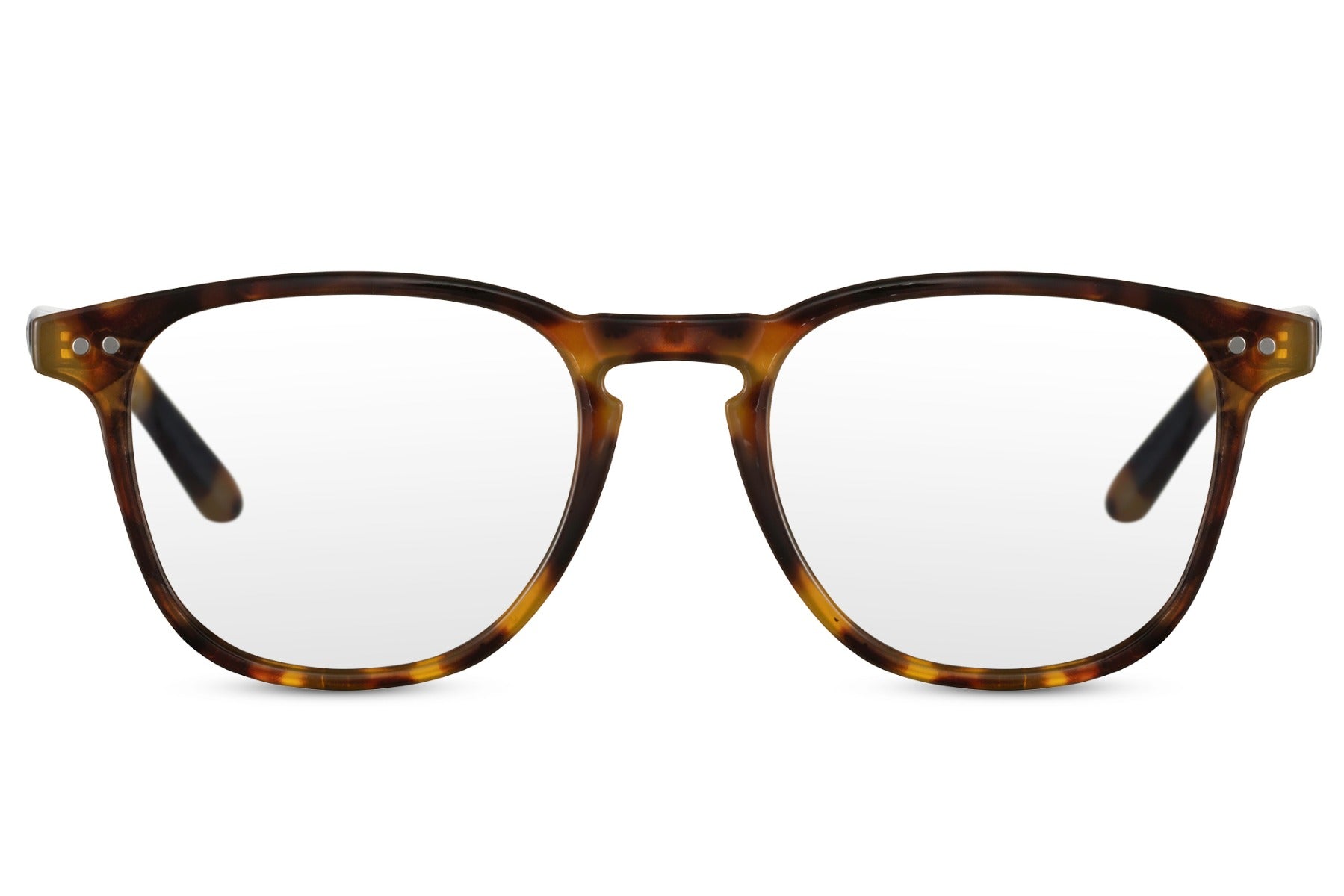 Square tortoiseshell blue light specs with lightweight frame for office work, studying and computer use
