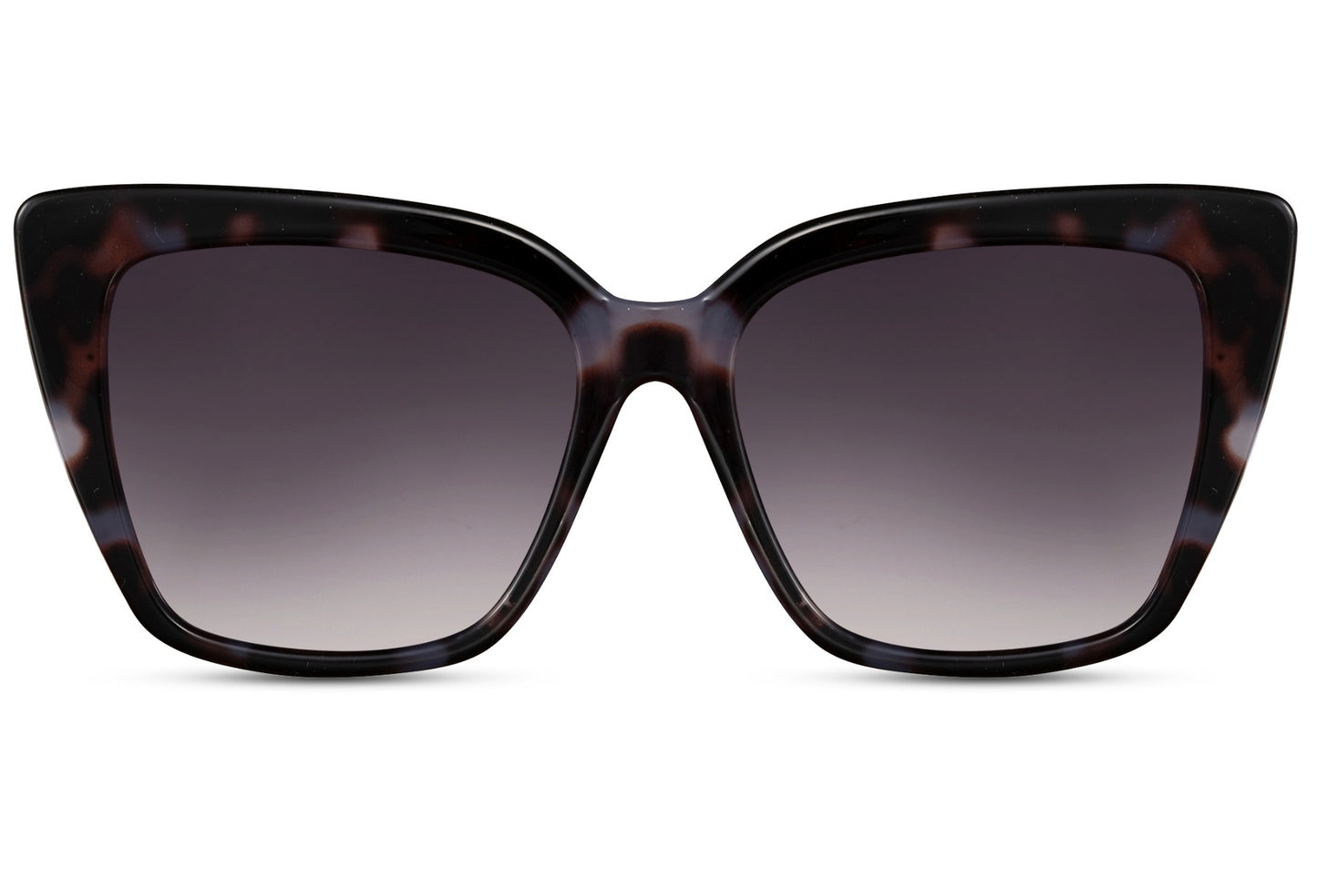 Tortoiseshell cat eye sunglasses with gradient lenses and bold curved frame, blending vintage elegance with modern everyday styling