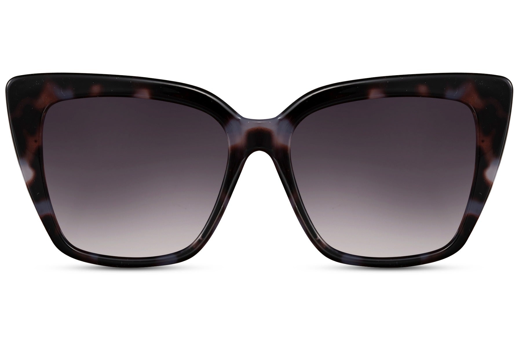 Tortoiseshell cat eye sunglasses with gradient lenses and bold curved frame, blending vintage elegance with modern everyday styling