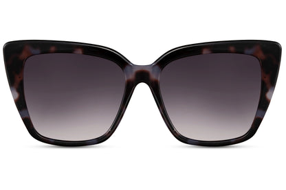 Tortoiseshell cat eye sunglasses with gradient lenses and bold curved frame, blending vintage elegance with modern everyday styling