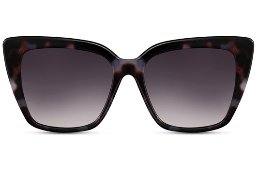 Tortoiseshell cat eye sunglasses with gradient lenses and bold curved frame, blending vintage elegance with modern everyday styling