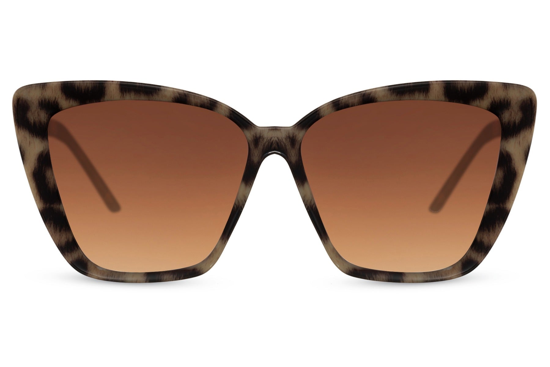 Tortoiseshell oversized cat eye sunglasses with striking frame and tinted lenses, blending classic pattern with statement fashion appeal