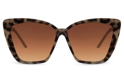 Tortoiseshell oversized cat eye sunglasses with striking frame and tinted lenses, blending classic pattern with statement fashion appeal