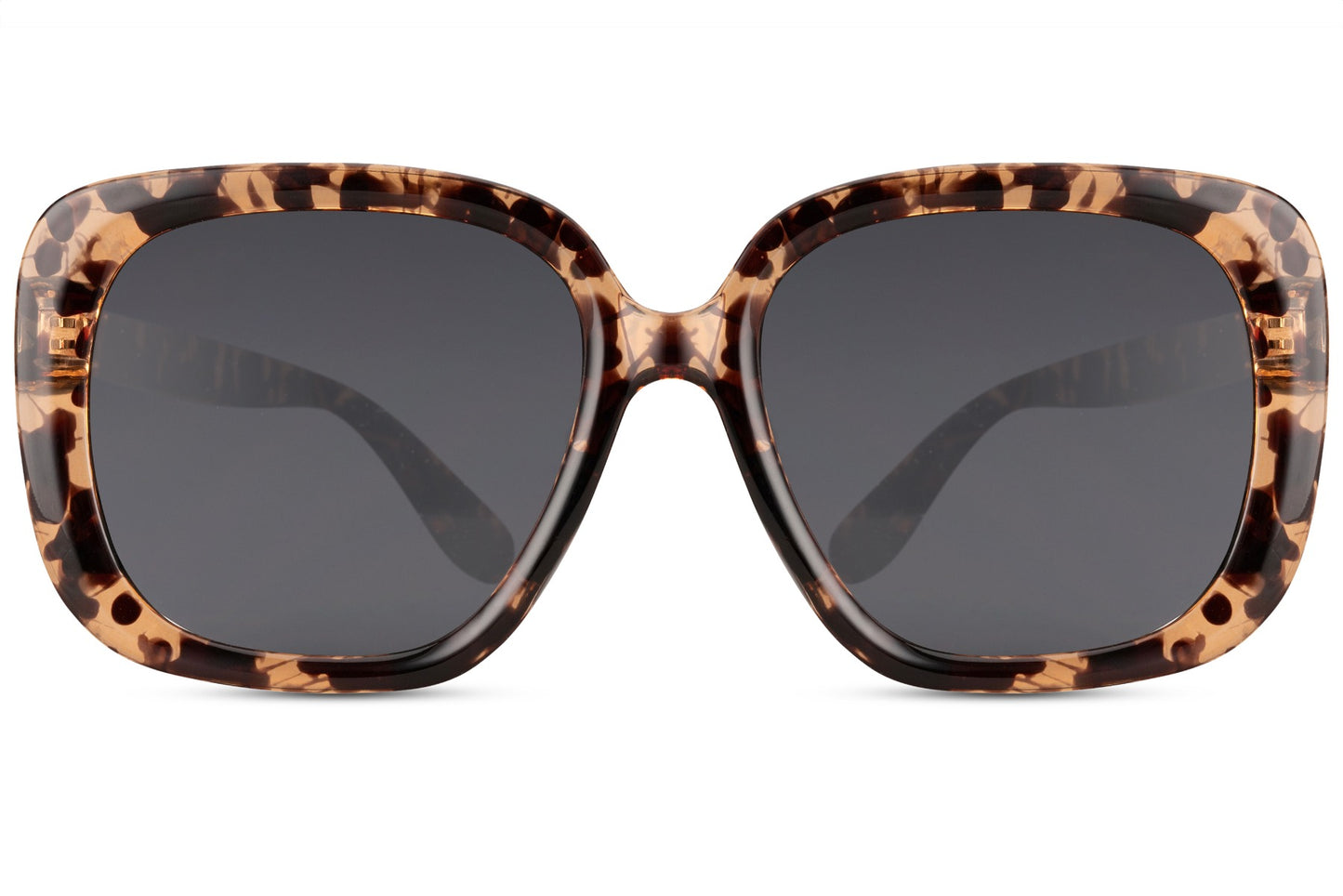 Oversized square tortoiseshell sunglasses with dark lenses, timeless Italian style sunglasses for women inspired by Milan fashion trends
