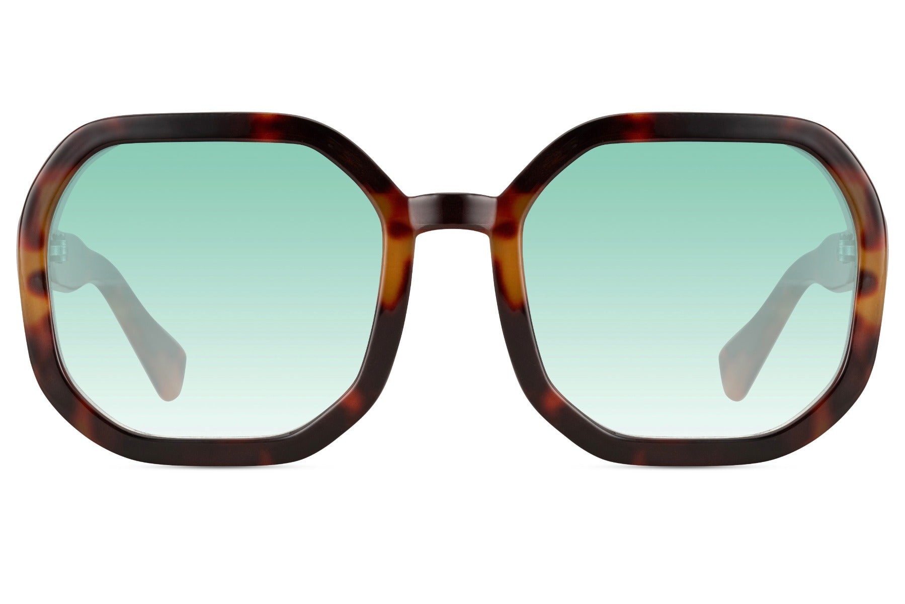 Oversized tortoiseshell sunglasses with green polarized lenses, stylish designer sunglasses for women ideal for driving and bright outdoor conditions