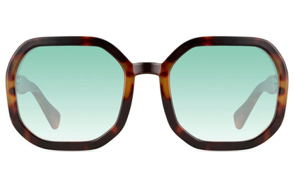 Oversized tortoiseshell sunglasses with green polarized lenses, stylish designer sunglasses for women ideal for driving and bright outdoor conditions