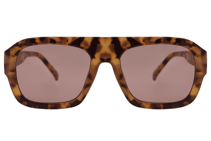 Tortoiseshell rectangle aviator sunglasses with vintage-inspired design and modern comfort