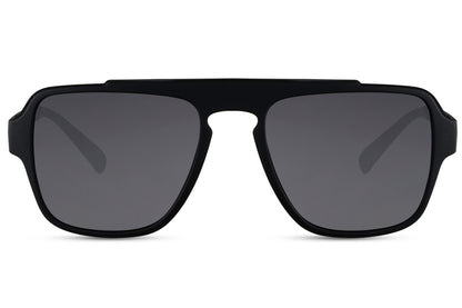 Urban aviator sunglasses with black frame and dark lenses, designed for modern city style and everyday wear