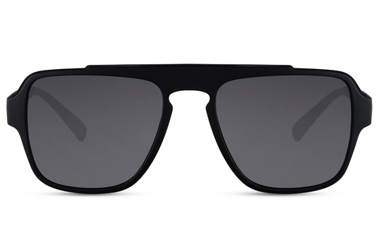 Urban aviator sunglasses with black frame and dark lenses, designed for modern city style and everyday wear