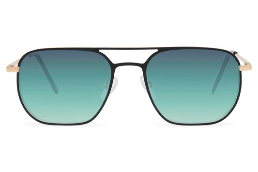 Vintage aviator tinted sunglasses with teal gradient lenses, offering a stylish everyday look with lightweight comfort and clear vision