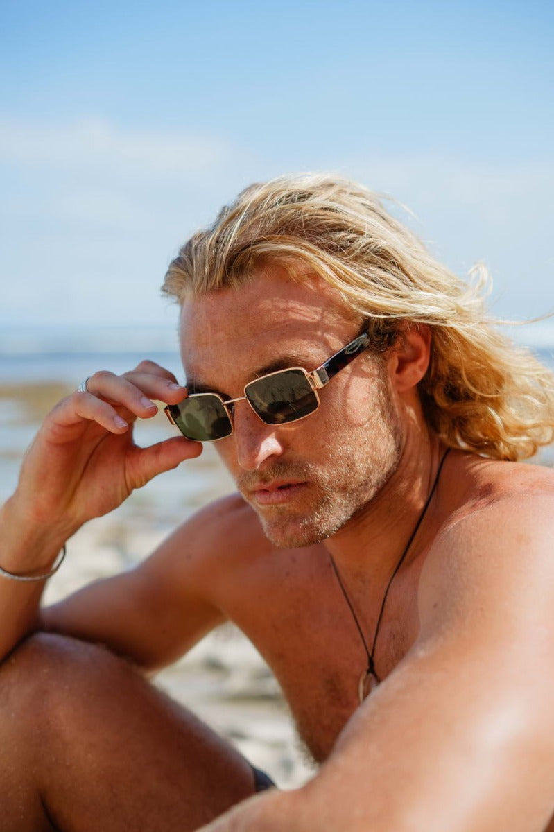 Vintage Metal Frame Rectangle Sunglasses