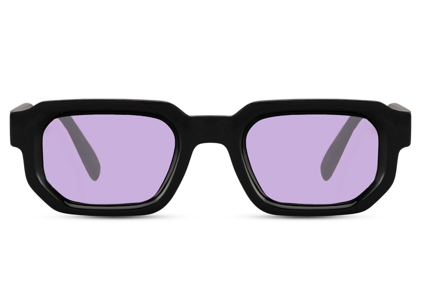 Vintage sleek rectangle sunglasses with purple lenses by Sunglass Station, modern unisex eyewear with a stylish contemporary edge