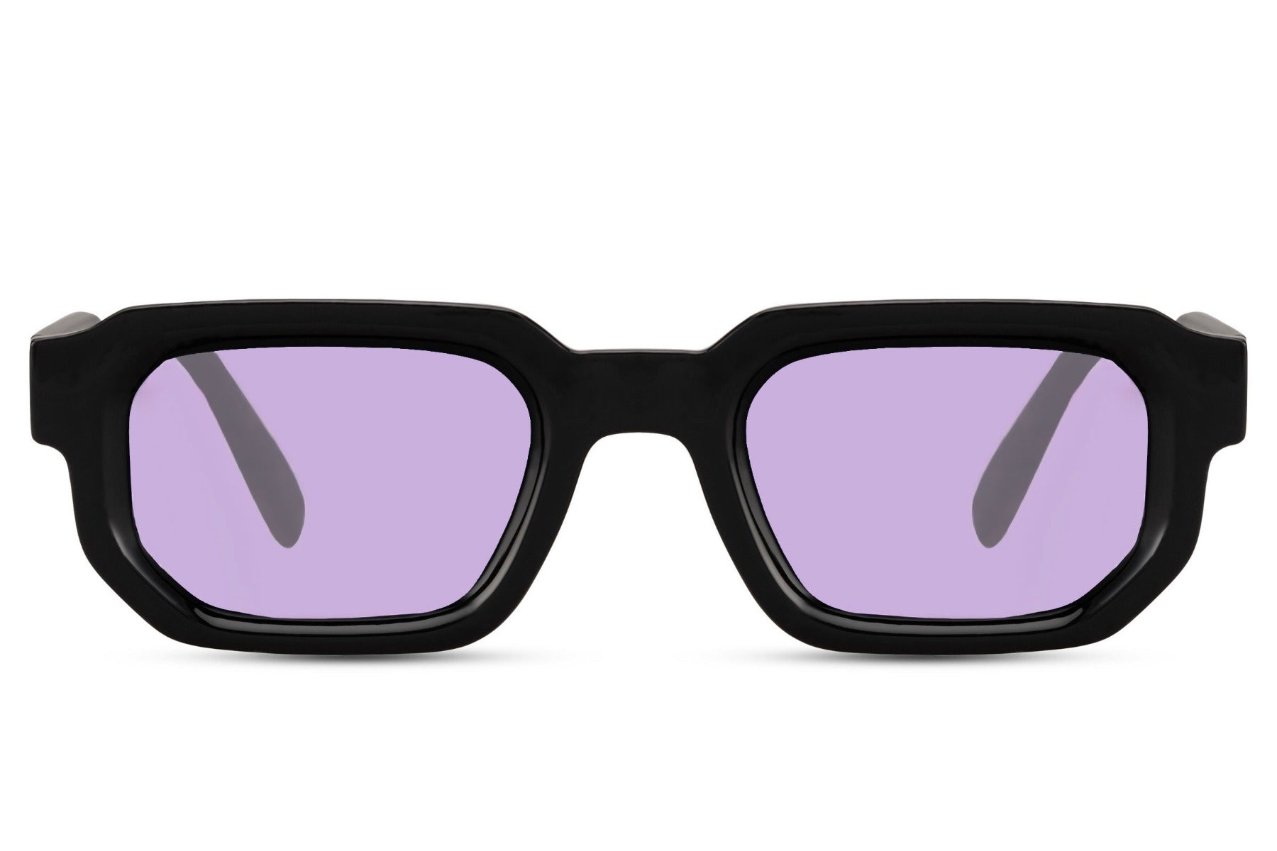 Vintage sleek rectangle sunglasses with purple lenses by Sunglass Station, modern unisex eyewear with a stylish contemporary edge