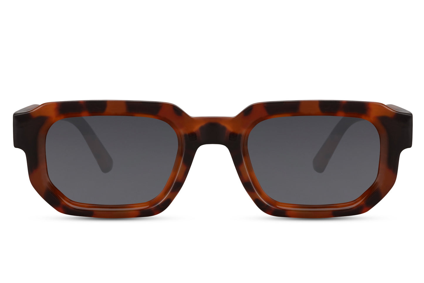 Vintage rectangle sunglasses with tortoiseshell frame and brown lenses by Sunglass Station, stylish eyewear with a timeless and classic design