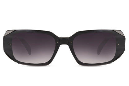 Y2K chunky rectangle sunglasses with dark lenses by Sunglass Station, modern unisex eyewear combining bold design with everyday comfort