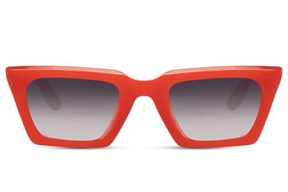 Y2K red cat eye sunglasses with sharp frame and tinted lenses, designed for bold fashion statements and standout street style