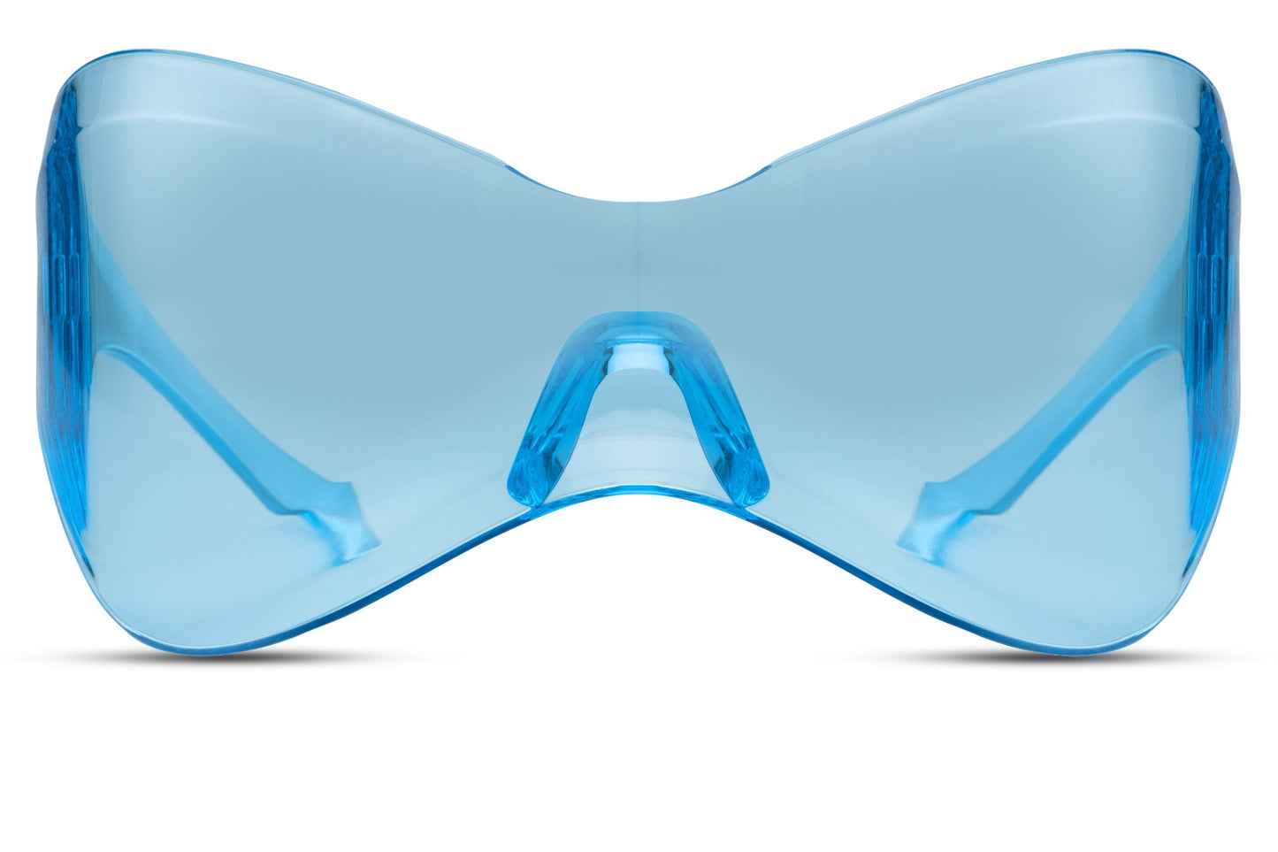Oversized shield sunglasses with blue mirrored lens and wraparound design, Y2K style sunglasses for men and women ideal for rave, festival and sporty looks