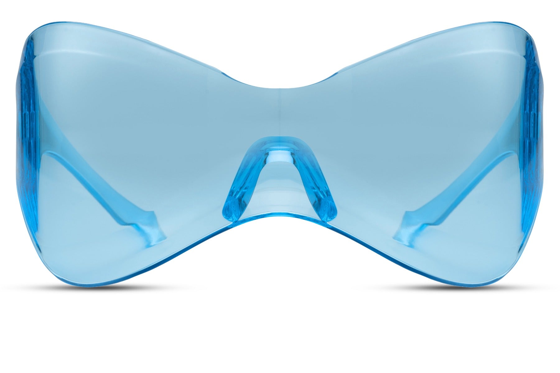 Oversized shield sunglasses with blue mirrored lens and wraparound design, Y2K style sunglasses for men and women ideal for rave, festival and sporty looks