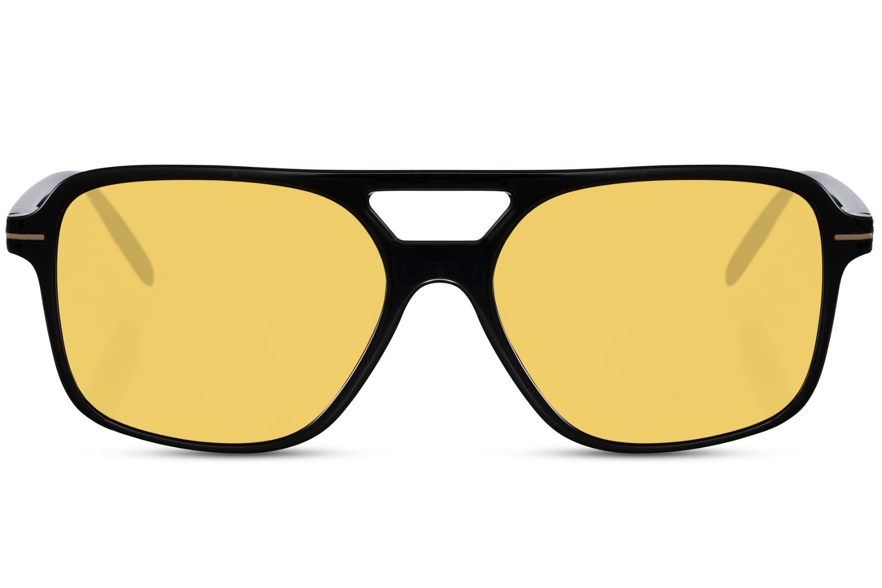 Retro yellow aviator sunglasses with UV protection and lightweight frame designed for comfortable all-day use