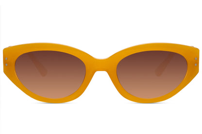 Yellow cat eye sunglasses with bold frame design for a standout fashion statement