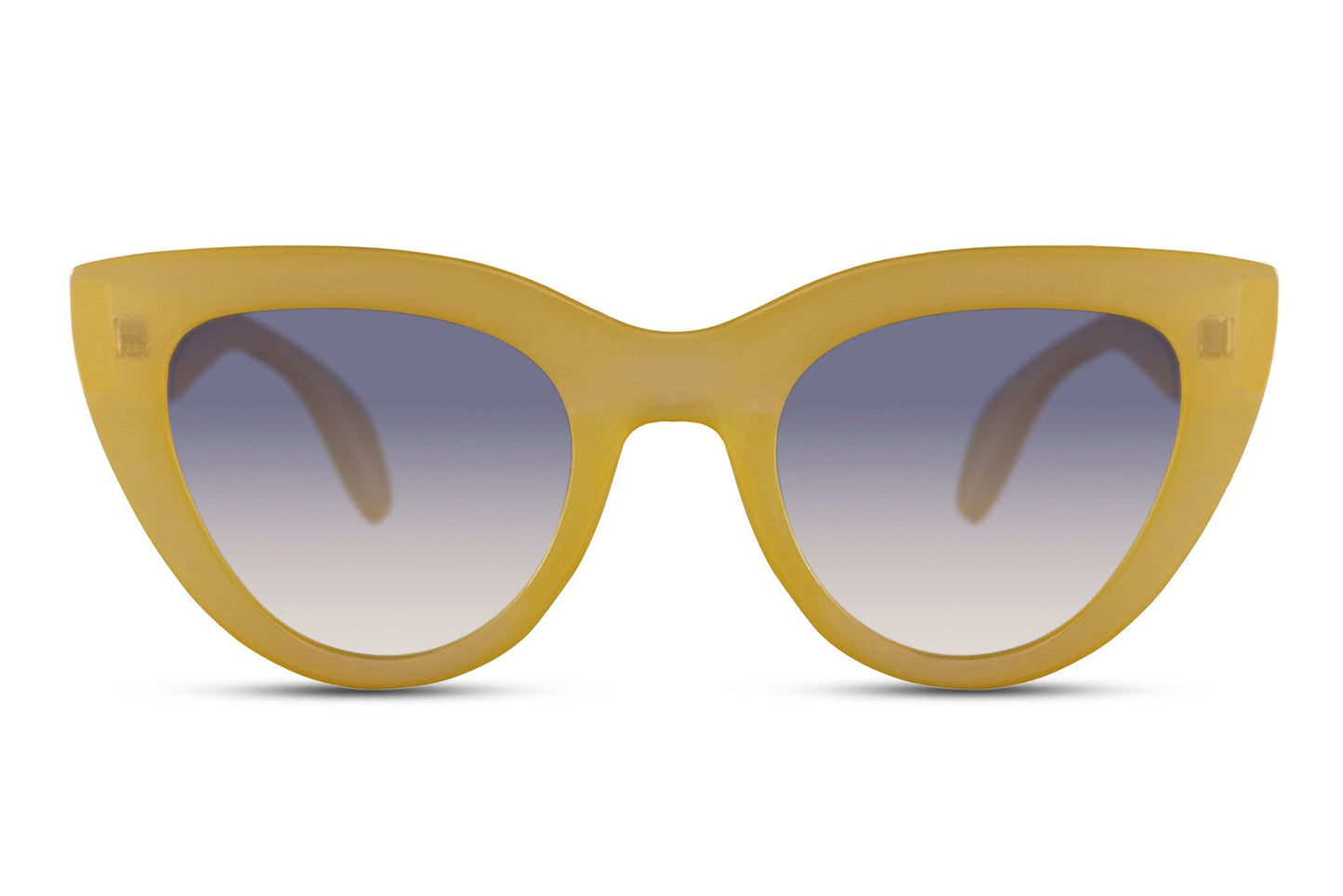 Retro Revival cat eye sunglasses with bold yellow frame and tinted lenses, designed for standout vintage-inspired fashion looks